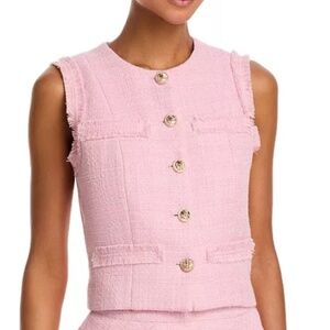 Aqua Tweed Vest in Pink